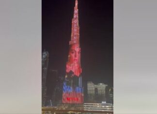 Ronaldo e uron të dashurën për ditëlindje, me imazhin e saj në kullën “Burj Khalifa” (VIDEO)