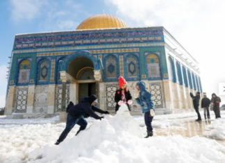 Çdo gjë e bardhë, Jerusalemi mbulohet nga dëbora mbyllen shkollat e bizneset
