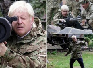 Boris Johnson merr pjesë në stërvitjen e trupave ukrainas